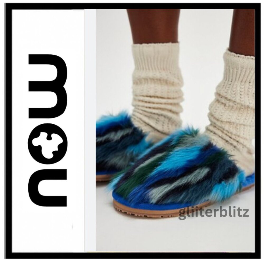 MOU  Carnival Faux Fur Slippers - Size EU 39 Size 8.5 / 9 NWT